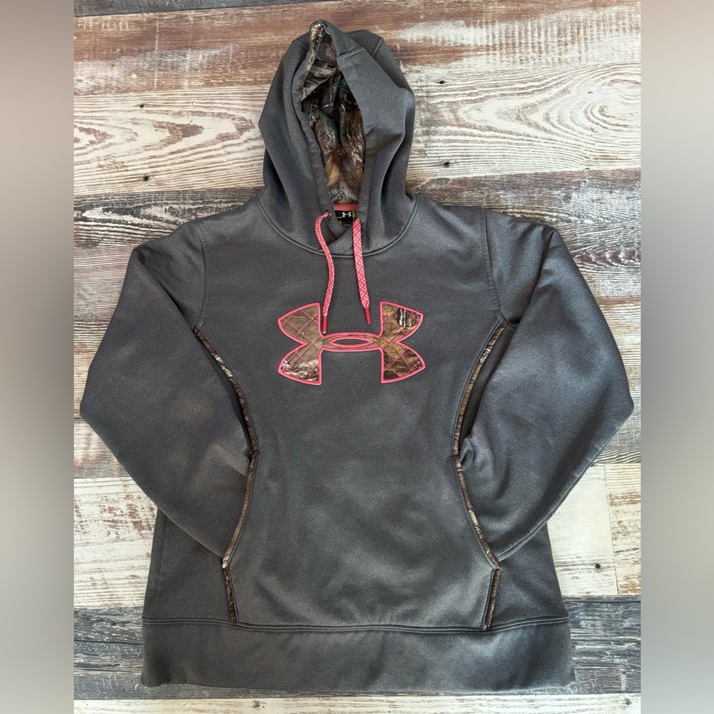 Women’s Grey, Dri-Fit Under Armour Hoodie w/Pink & Camouflage